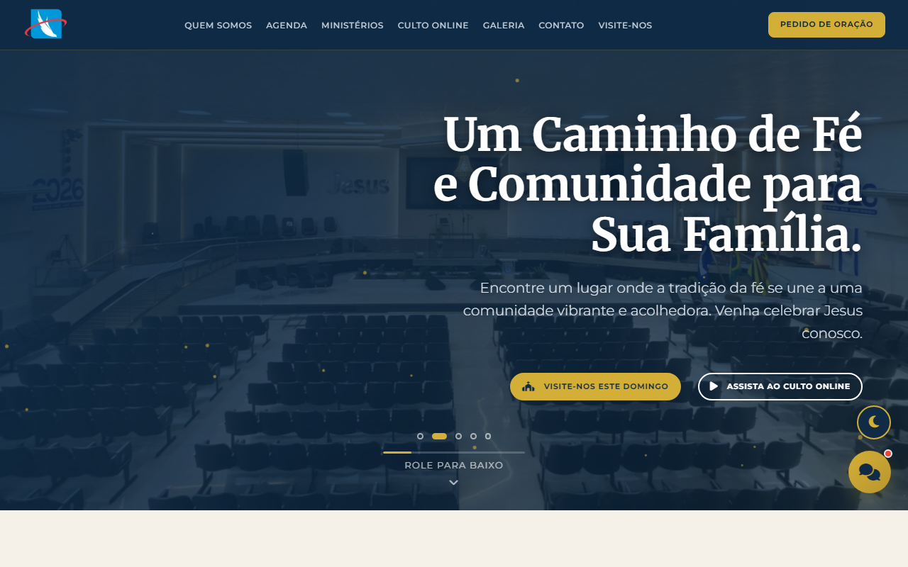 Prévia atual do site Assembleia de Deus